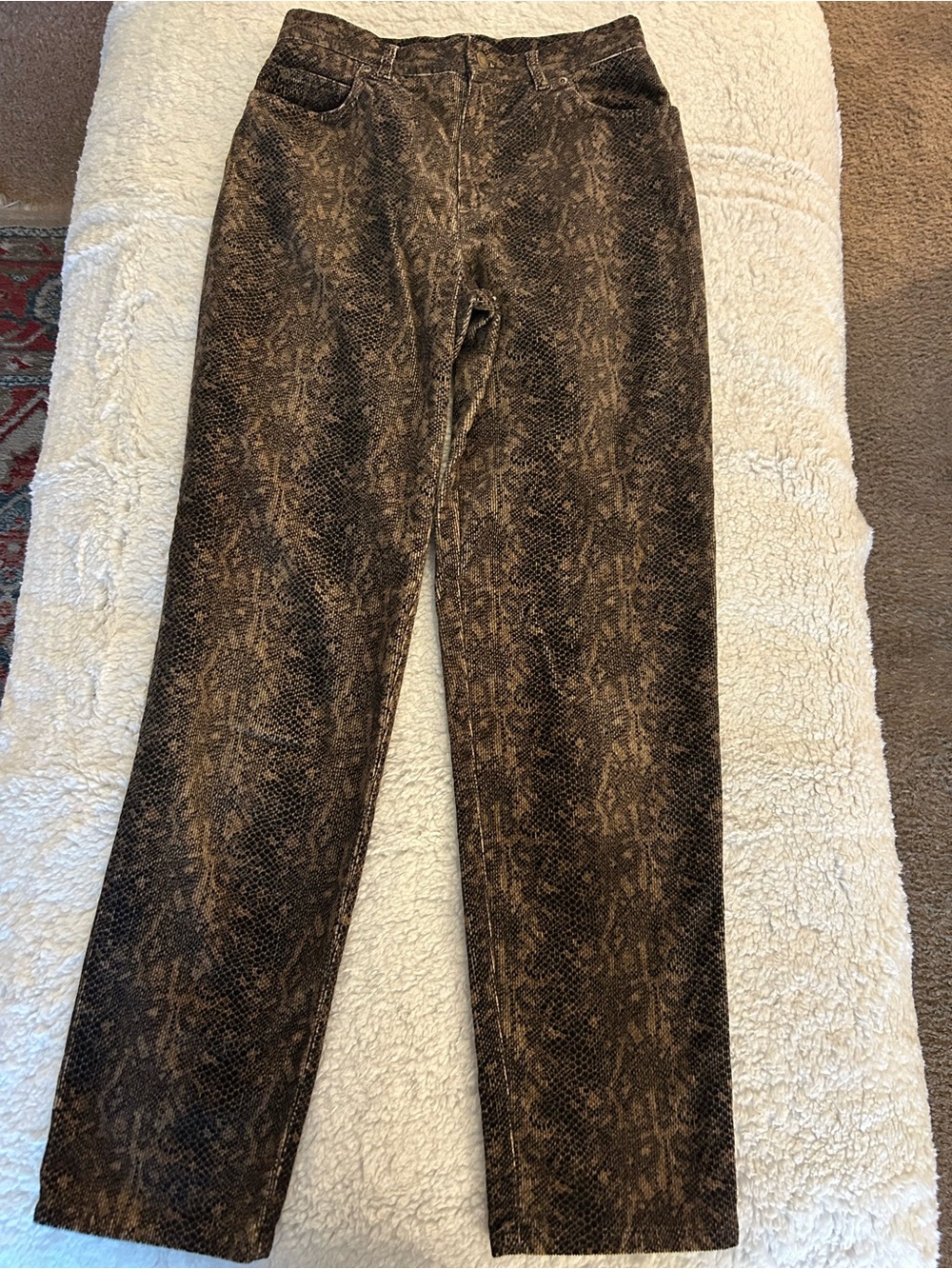 Jones New York Brown Snake-Print Pants